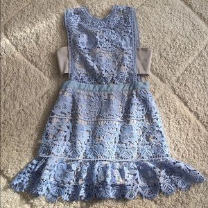 Self Portrait Violet Lace Cut Out Mini Dress